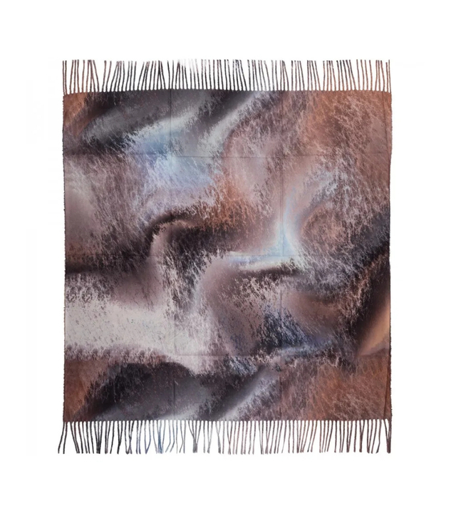 Modna wielokolorowa chusta szal szalik z frędzlami