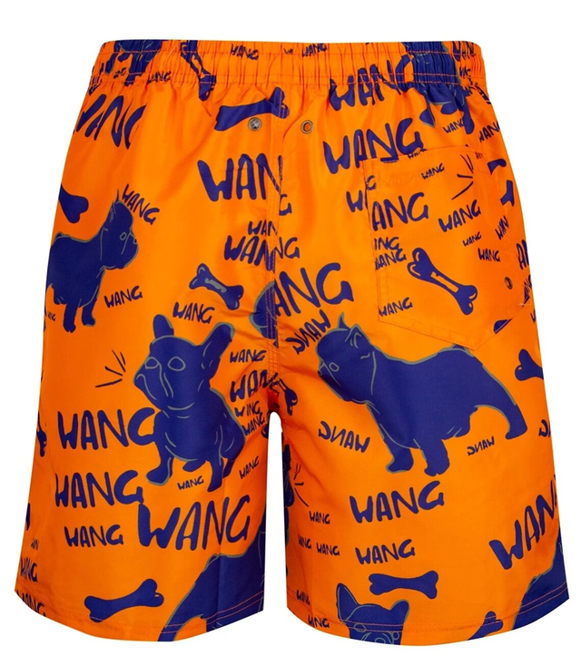 Men's short swim shorts in doggies print