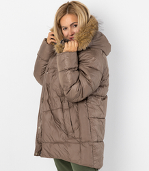 Warm winter jacket with fur hood URBAN EXPLORER
