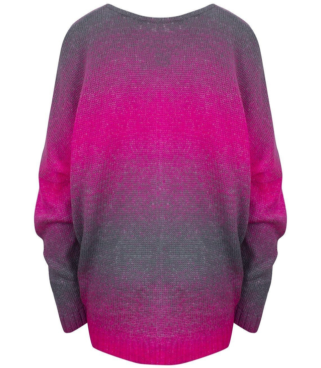 Warm women's oversize sweater beautiful OMBRE