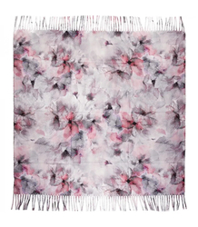 Delikatna elegancka kobieca chusta szal z frędzlami