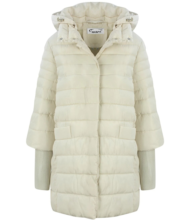 Warm quilted jacket with a drawstring hood and sleeves