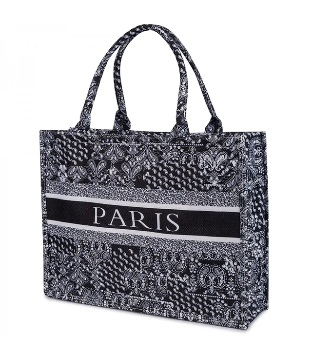 Large Shopper Bag Stylish Rigid with inscription PARIS