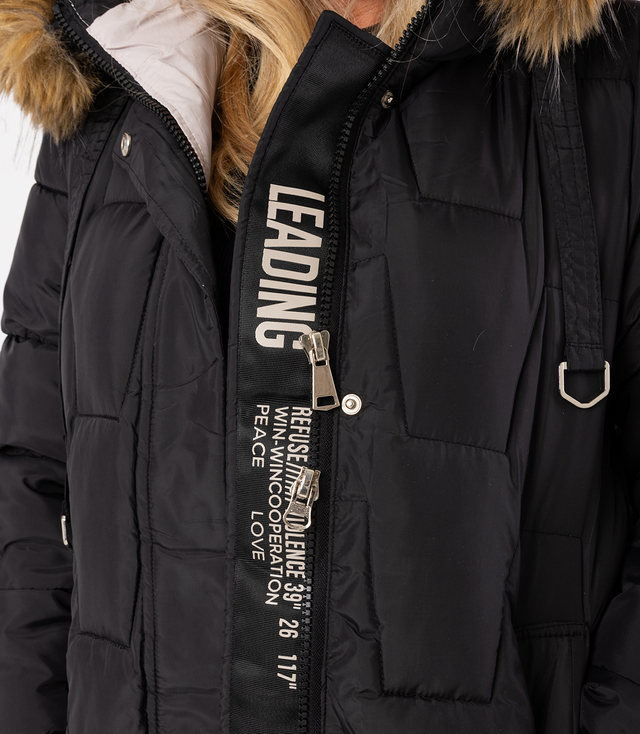 Długa kurtka pikowany płaszcz zimowy URBAN LONG PUFF PLUS SIZE