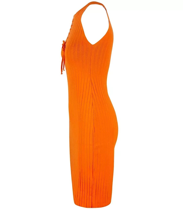 Fitted elastic midi fashionable dress