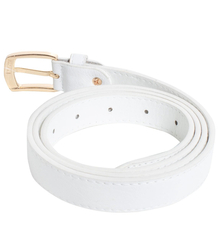 Smooth women's eco leather belt with gold buckle 2.3 cm