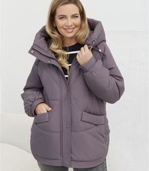 Women's quilted winter jacket with hood KORNELIA