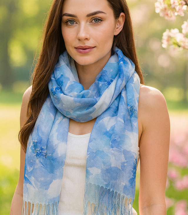 Women's floral pattern scarf 180x70