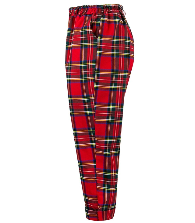 Elegant AMANDA plus size checkered fabric trousers