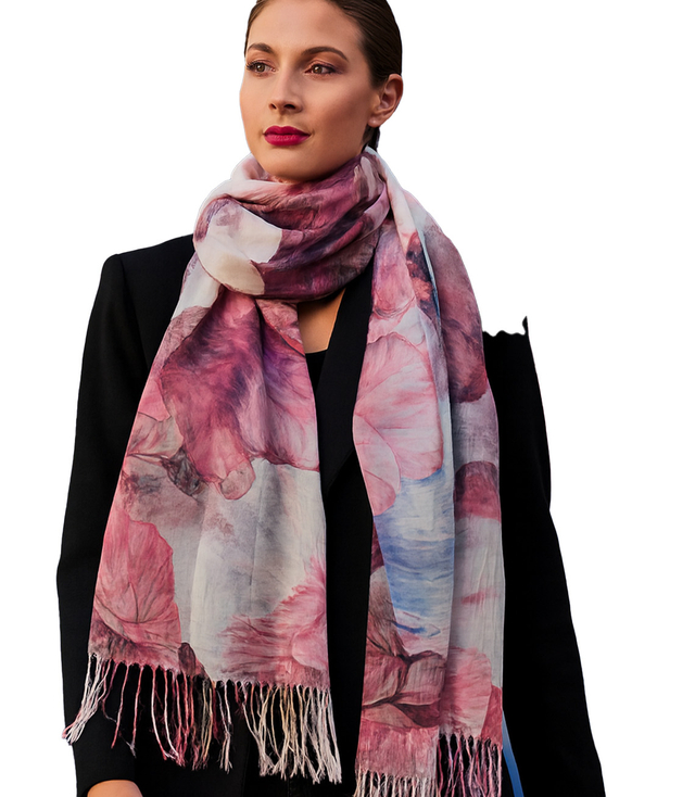Women's floral pattern scarf 180x70