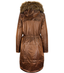 Warm metallic winter parka coat