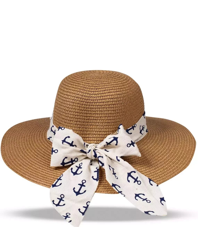 Women's straw hat with a sailor style bow