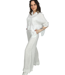 Linen oversize set of kultoy pants and short shirt LAILA