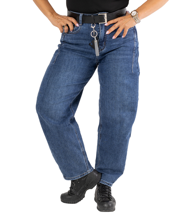 Women's banana fit jeans with belt NEL