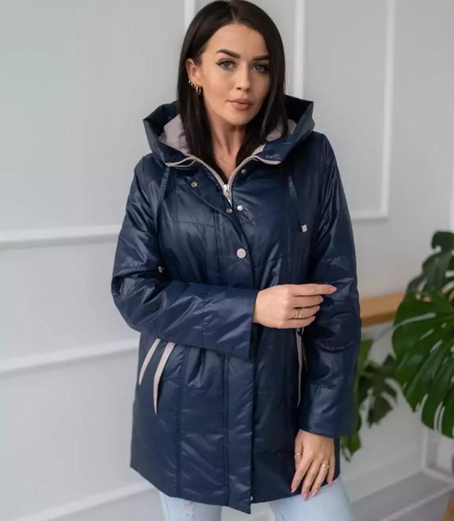 Women's transitional jacket with a quilted hood IZA
