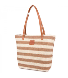 Large braided shoper bag with stripes