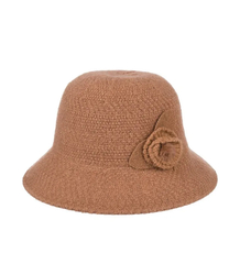 Women's hat cloche patch flower
