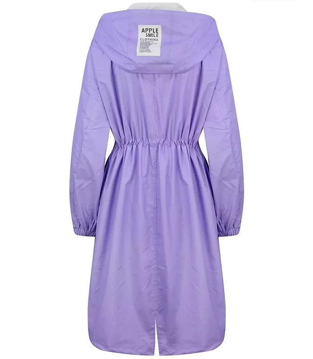 Lekki dłuższy płaszcz przeciwdeszczowy parka