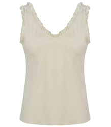 Plain top T-shirt BASIC frill blouse