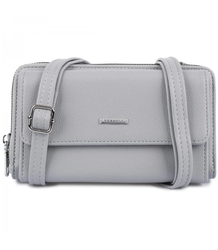 Small rectangular mini clutch bag, 2 compartments, 2 straps