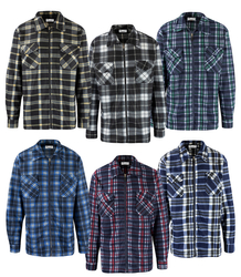 Warm fleece men's plaid shirt with zipper closure 