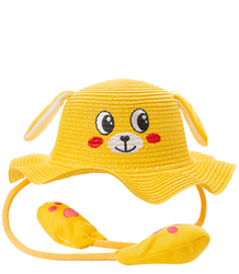 Children's hat with a dog's face and lifting ears