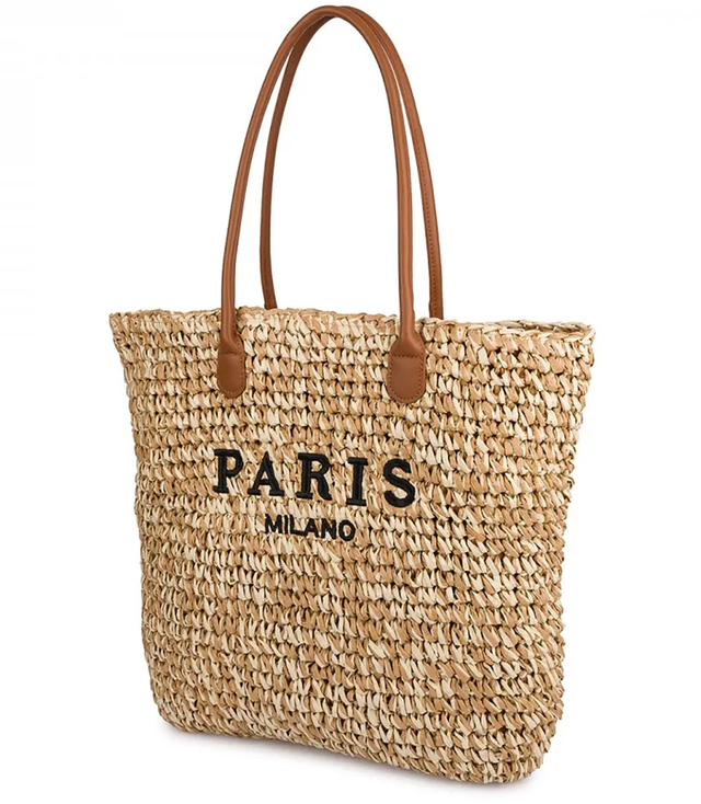 Klasyczna letnia pleciona torba shopper PARIS MILANO