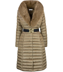 Quilted jacket coat with fur MARY