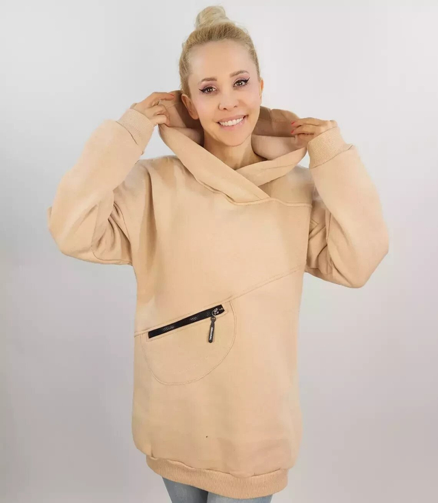 Warm unisex cotton sweatshirt BASIC pocket
