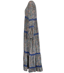 Long, airy ethnic dress with colorful patterns, MILANO silk