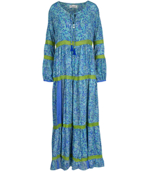 Long, airy ethnic dress with colorful patterns, MILANO silk