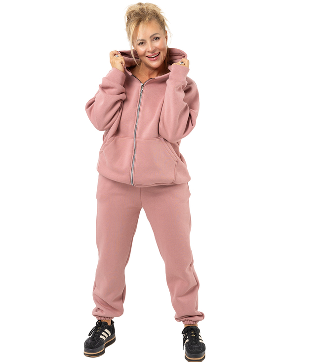 Warm thick sweatshirt set unbuttoned sweatshirt LAURA