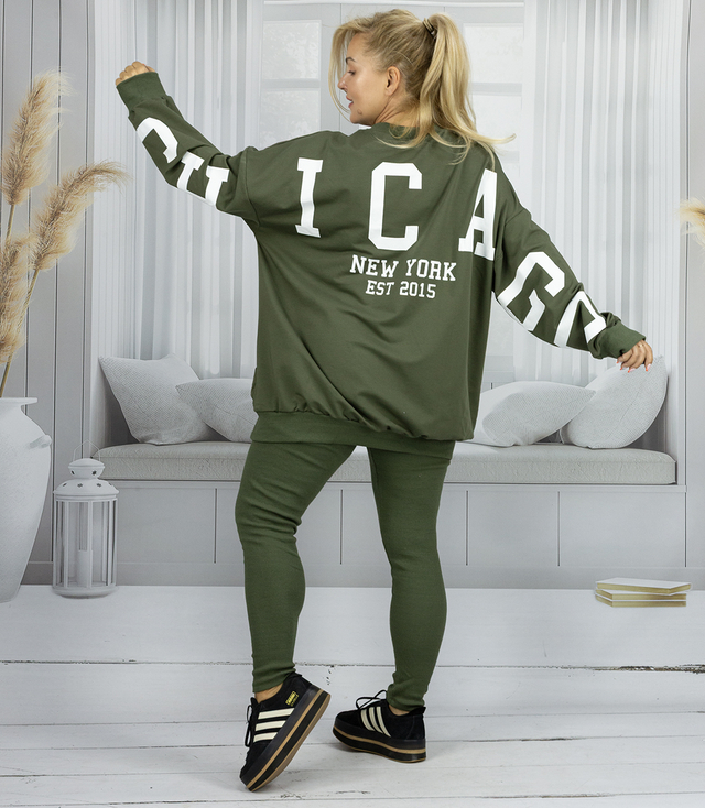 Dres damski luźna bluza + prążkowane  legginsy CHICAGO