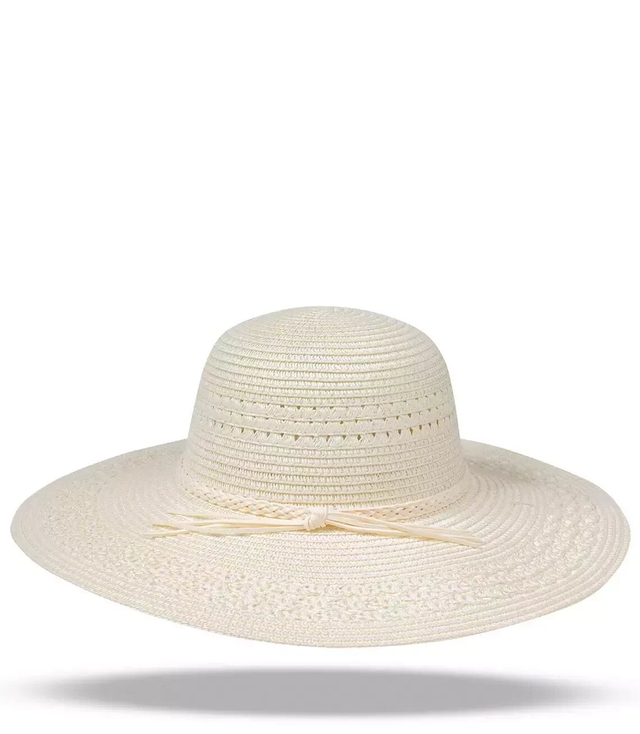 Fashionable large women's wide brim openwork hat