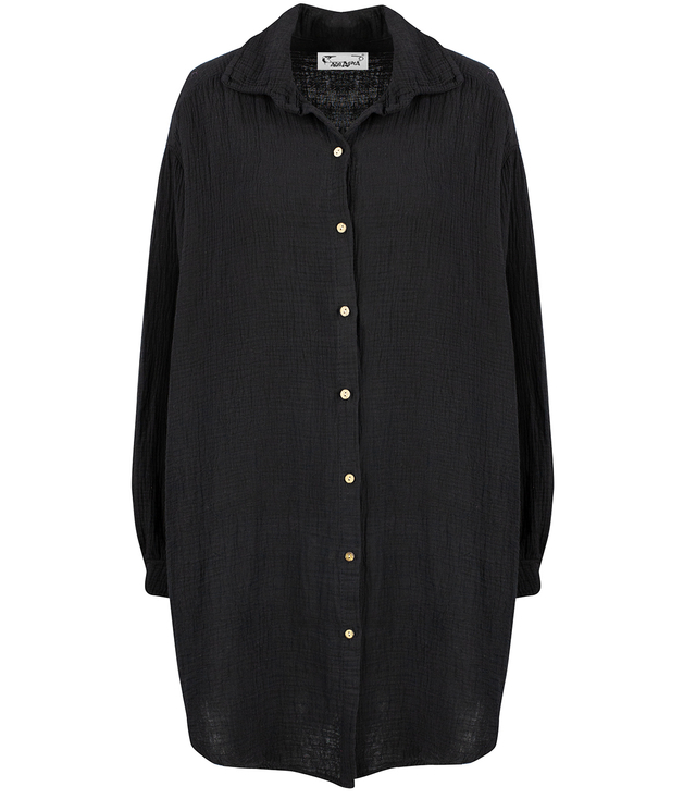 TRINA long, loose muslin shirt