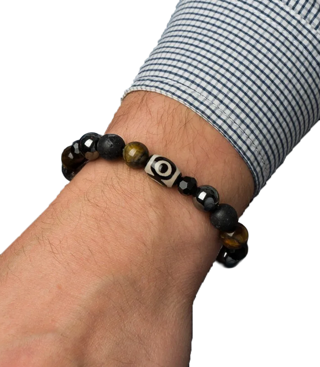 Men's bracelet with natural stones