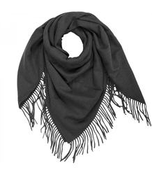 One-color shawl shlik scarf with fringe GRACE