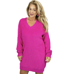 Fluffy sweater knit dress neckline FUZZYVIBE