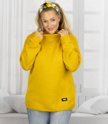 Ciepły sweter damski oversize dekolt łódka MARLENA