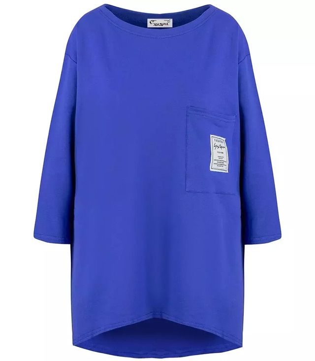 Oversize sweatshirt blouse longer back pocket