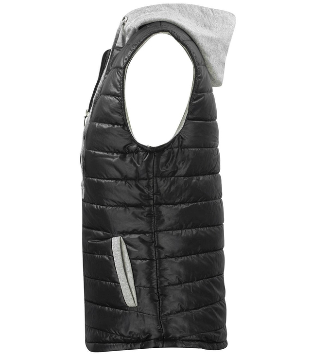 Krótki bezrękawnik damski kamizelka z kapturem