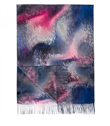 Szal damski z motywem tie-dye frędzle