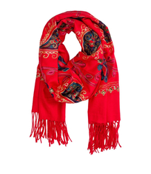 Women's scarf with floral ornament stylish
