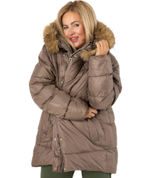 Warm winter jacket with fur hood URBAN EXPLORER