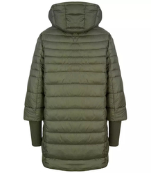 Warm quilted jacket with a drawstring hood and sleeves