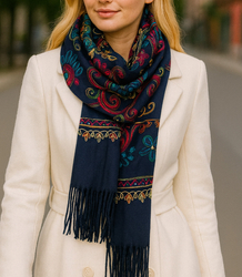 Women's scarf with floral ornament stylish