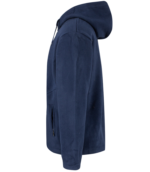 Men's warm fleece with hood and three pockets single color