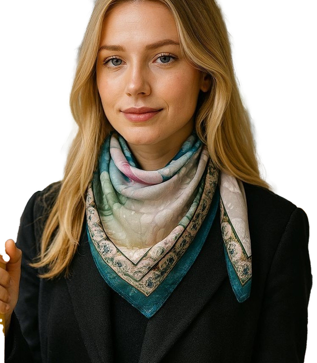 Elegant women's scarf with an insane 70x70 pattern