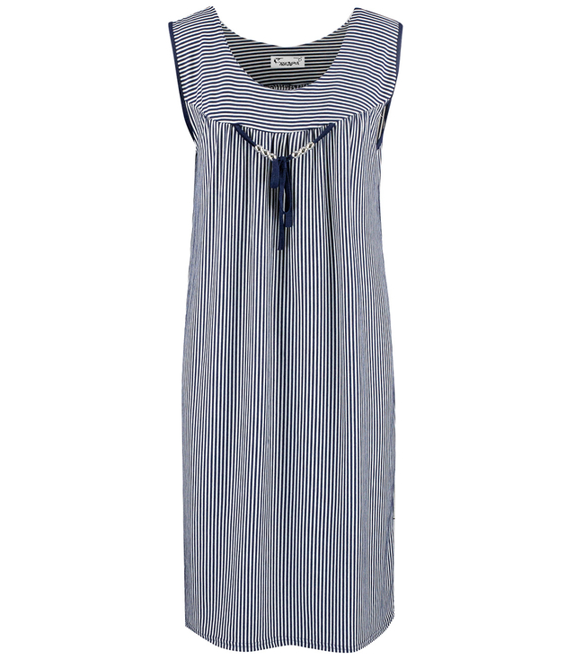 SARAH nautical striped midi dress with decorative beads