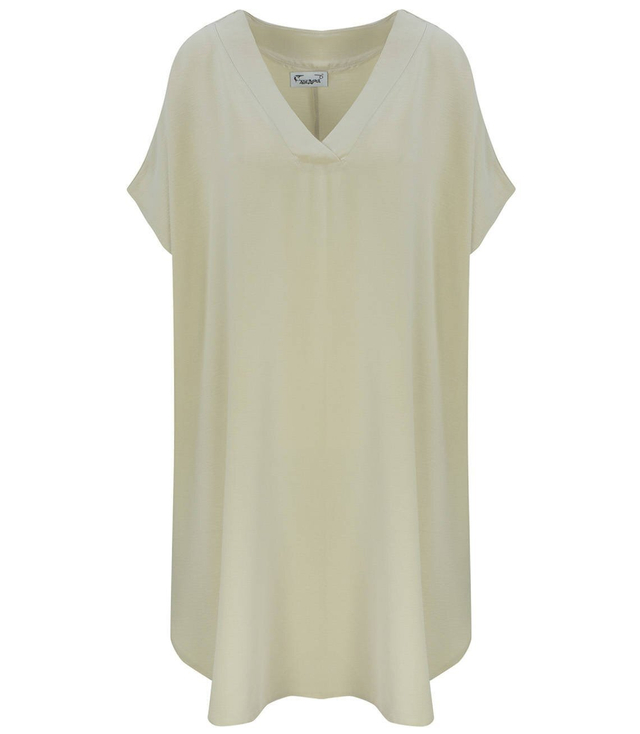 Smooth, loose and comfortable basic mini tunic dress